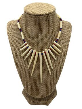 New Artisan Handmade Spike Bead Necklace Boho Tribal Ethnic Western